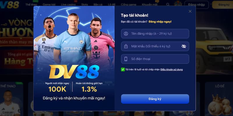 Đăng ký DV88 với hướng dẫn chi tiết